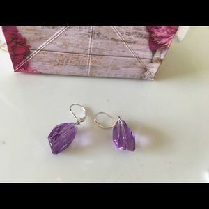 Purple faceted drop earrings 🔖